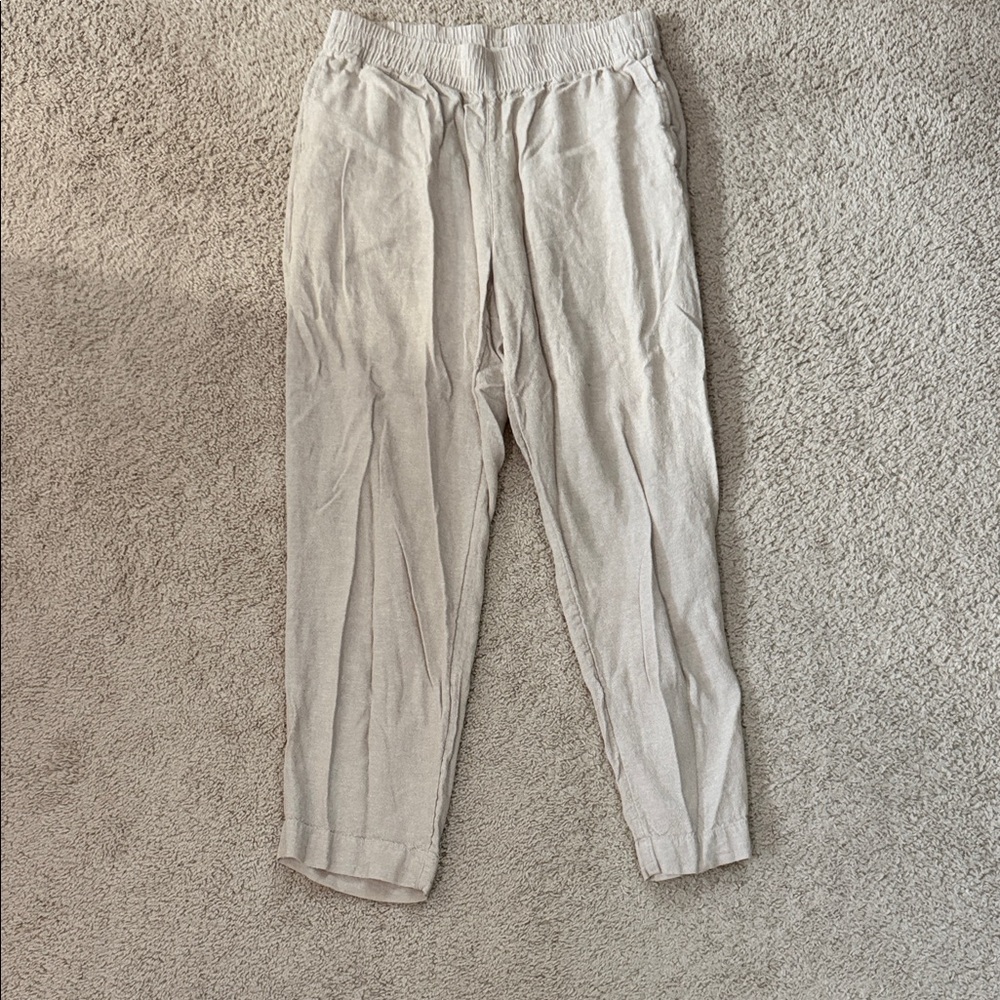 Old Navy Light Tan Linen Pants